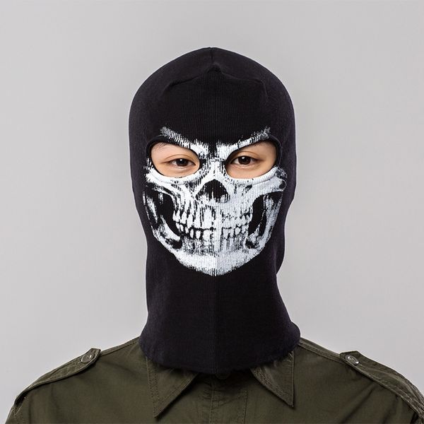 Mütze/Schädelkappen Halloween Schädeldruck Balaclava Cosplay Kostüm Ghost Vollgesichts Fahrrad Gesicht Outdoor Motorrad Reitmänner Hut Ski Kappen 230814