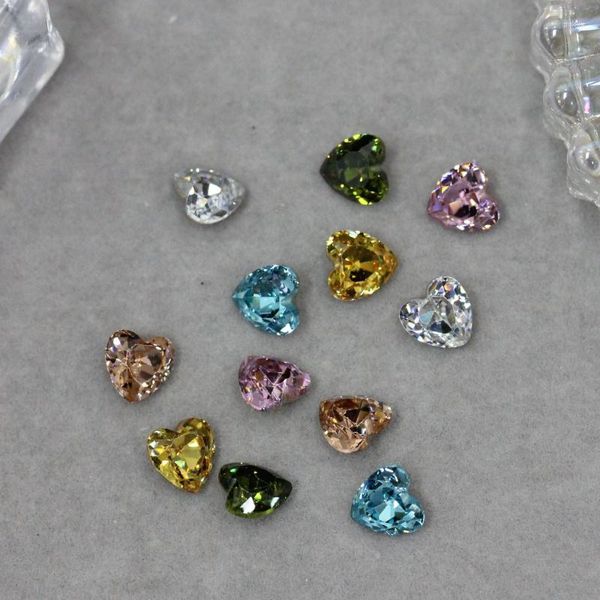 Decorações de arte da unha pêssego jóias de diamante de diamante acessórios de zircão de base plana