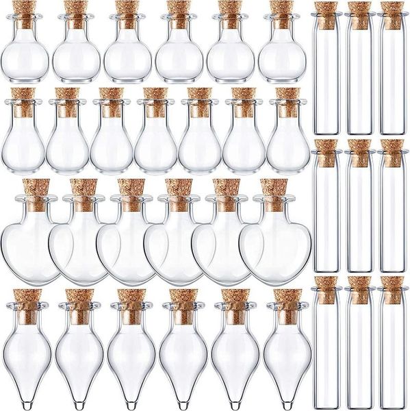 Anhänger Halsketten kleine Mini -Glas -Gläserflasche mit Kork Stopper winzige Wunschflaschen klar für DIY -Handwerksperlenbehälter