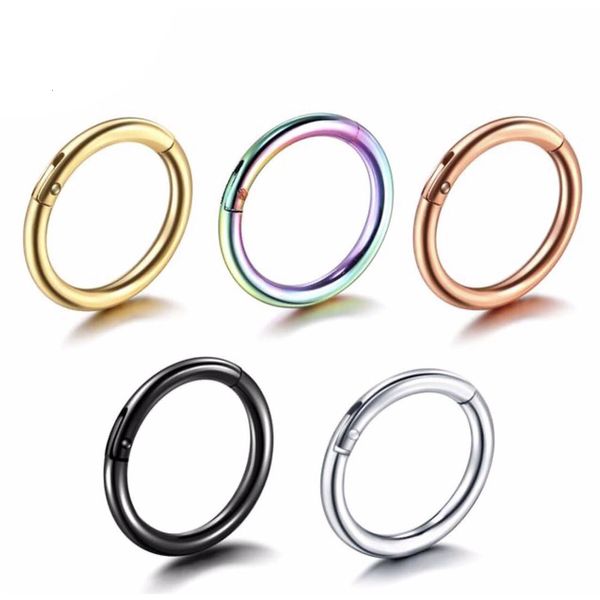 Labret Lip Piercing Schmuck Nase Piercing10pslot 316L Edelstahl Frauenscharniere Segment Ring Ohrring Nippel Clicker Ohr Septum 230814