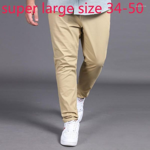 Erkek pantolon varış moda pamuk yüksek kaliteli suepr büyük erkekler pantolon bahar sonbahar gündelik tam uzunluk artı boyut 34-44 46 48 50
