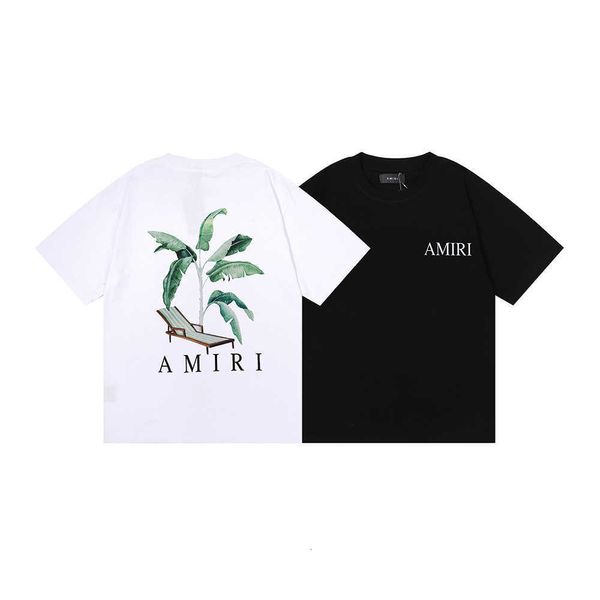 Camisetas masculinas de qualidade camisetas de verão manga de grife amirri casual meichao 23ss primavera verão fã de banana deitada cadeira impressa em lote solto para homens e mulheres