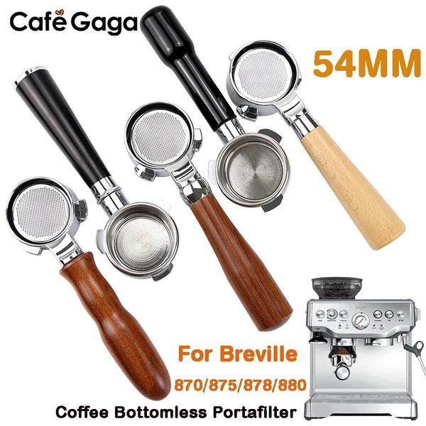 Kaffeefilter 54mm Kaffee bodenloser Portafilter für Breville 870878880 Filterkorb Ersatz Espresso -Maschine Zubehör Barista Tool 230814