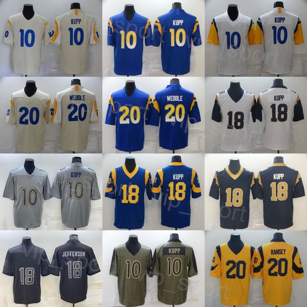 Mans Football 18 Ben Skowronek Jersey 10 Cooper Kupp Purple White Beige Navy Blue Grey Green Black Salut