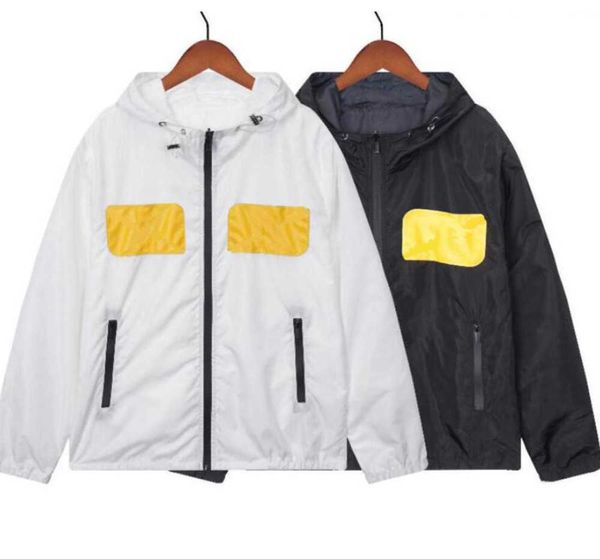Giacche di design da uomo da uomo giacca a vento con giacca sottile con lettere occhi casual sport cappo