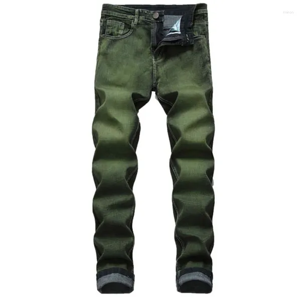 Jeans masculinos homens verdes calças retas casuais jeans 2023 Brand Biker Size Macho