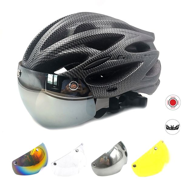 Capacetes de ciclismo Cairbull Ultralight Bicycle Helmetroad Bike de montanha MTB liderado com óculos de viseira removíveis para capacete Casco Accesorios 230815