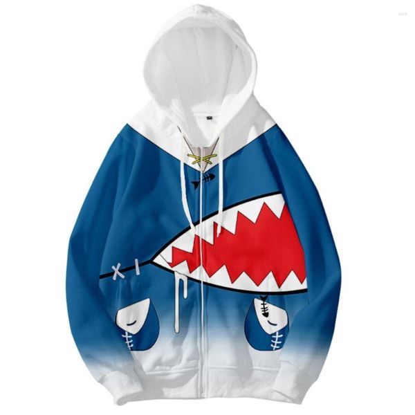 Kadın Hoodies Hololive Vtuber Gawr Gura 3D Baskı Sonbahar ve Kış Tatili Tutkulu Stil Erkekler/Kadınlar Gençlik Giydirme Zip kapüşonlu