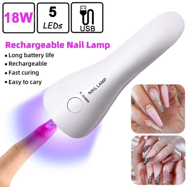 Nagel Trockner Yikoolin Handheld UV LED -Lampe für Nägel Gel Polnische Trocknung Mini Maniküre Trocknerzubehör Art Tool 230814