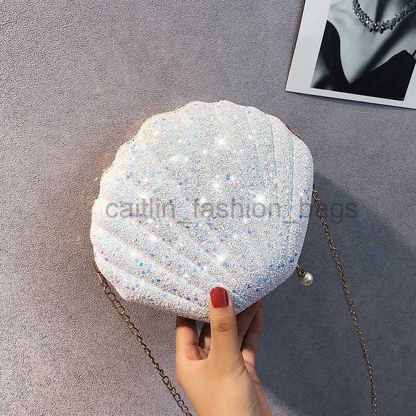 Çapraz gövde 2023 Parlak Kristal Kabuk Crossbody Mini Bag Kore Baskı Peri Moda Çok yönlü omuz çantası Caitlin_fashion_bags