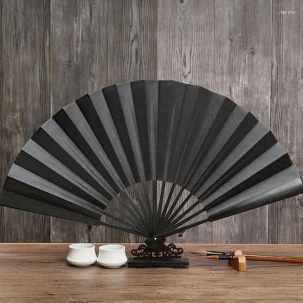 Dekorative Figuren Klappern Fan Chinese Cross Talkshow Hand Bambus Ventilatore Geschenklagern 33 cm Sommer tragbare Papierstoffventilatoren