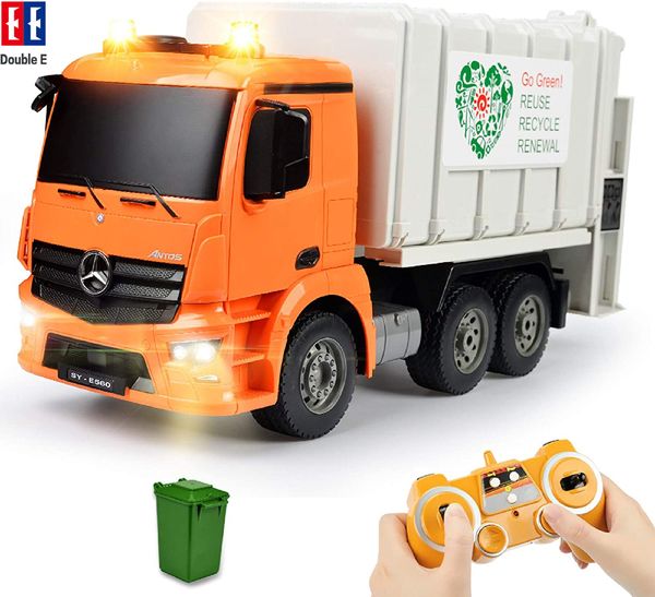 CAR ElectricRC Double E E560 Controle remoto Lixo de lixo conjunto de brinquedos elétricos Toys Engenharia Brinquedos de veículos para crianças garotos Presentes 230814