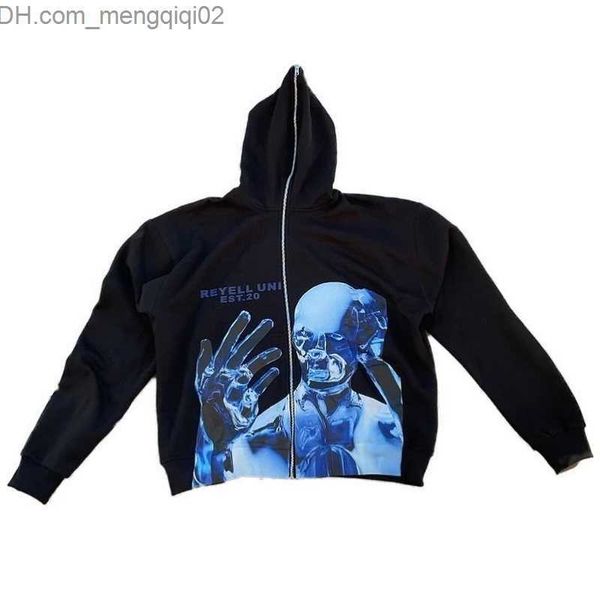 Herren Hoodies Sweatshirts 2022 Jojo Weird Adventure Anime Print extra großer Herren Hoodie Y2K Gothic Punk Harajuku Street Zip Hoodie Herren -Gelegenheitspullover Z230815