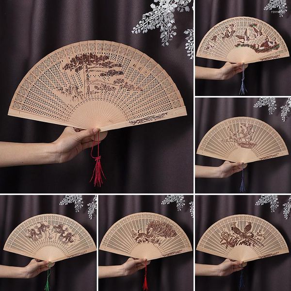 Figurine decorative cinesi Ventage Vanta pieghevole fatta a mano vintage a mano cavo intaglio in legno Modello di intaglia
