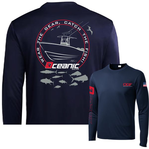 Açık Tişörtler Okyanus Makinesi Balıkçılık Giyim Mens OGF Crewneck Gömlek Baskı Balıkçılık Uzun Kollu UV Koruma Gömlek Kapüşonlu Baskı Camisa De Pesca 230814