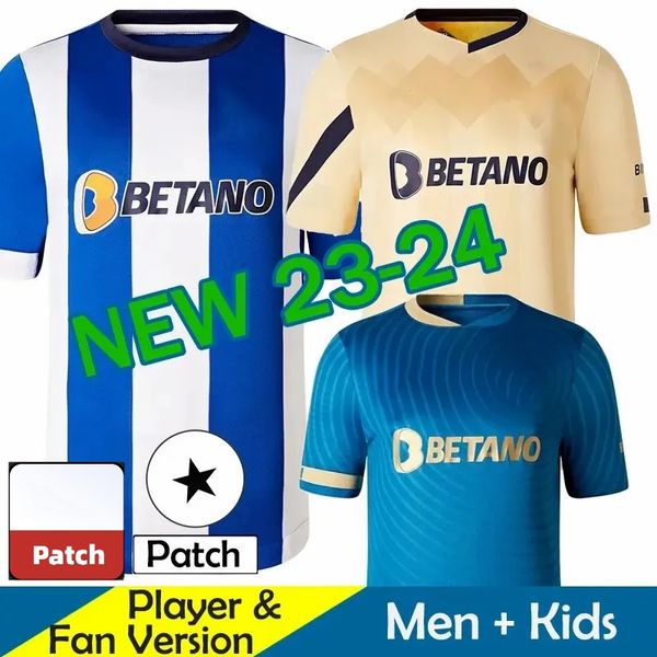 23 24 FC Portos Soccer Jerseys Version Training 2023 2024 Home Away Yellow 130 -летний юбилей Campeoes Peepe Mehdi Luis Diaz Men Football Рубашки детские наборы