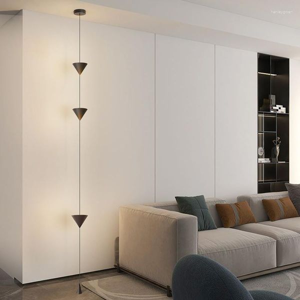 Lâmpadas de chão Modern Minimalist Living Sala de estar clara Cone branco Desigh Art Decorativo Lâmpada de cabo pendurada para quarto Indoor