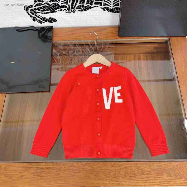 Designer Kids Cardigan Contrast Letter Jacquard Design Baby Magne taglia da 110-160 cm Giacca a maglia a maniche lunghe luglio28