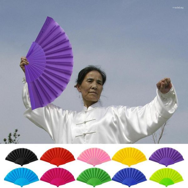 Figurine decorative Tai Chi Fan Plastic Plastic Bone Silk Cina tradizionale arti marziali pieghevole per decorazioni per la casa