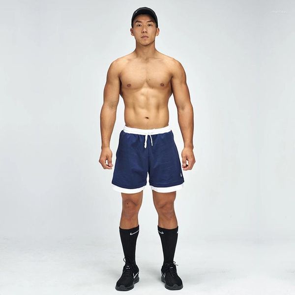 Erkek şort Yaz Koşan Erkekler Spor Jogging Fitness Sıradan çok yönlü vücut geliştirme düz bacak Midwaist Dantel Kısa