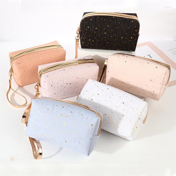 Сумки для хранения женщин Paillette Stars Cosmetic Bag Make Uup Make Up Make Prouch Travel Travel Ladies Maim