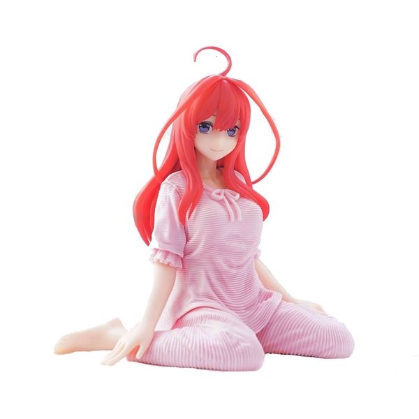 Figure di giocattolo d'azione 1122 cm Figura anime le quinttuplet notturne itsuki in seta rosa in pigiama seduto per bambolo modello giocattolo regalo per la cassetta del materiale PVC 230814