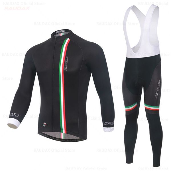 Jersey de ciclismo conjunta masculino terno Itália 19D Bike Long Ropa Ciclismo Primavera Verão MTB Roupas de bicicleta Desgaste 230815