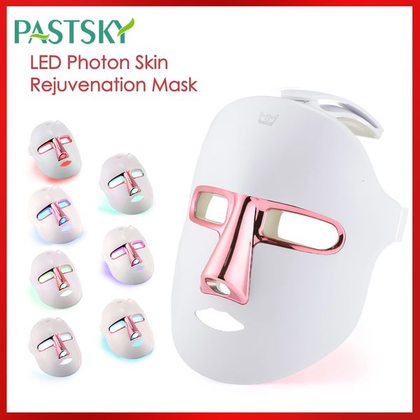 Gesichtsmassagegeräte 7 Farben LED Maske drahtlose Gesicht Pon Therapie Haut Verjüngung Schönheit Maske Anti -Akne Wrinkle Whitening Skin Machine 230814