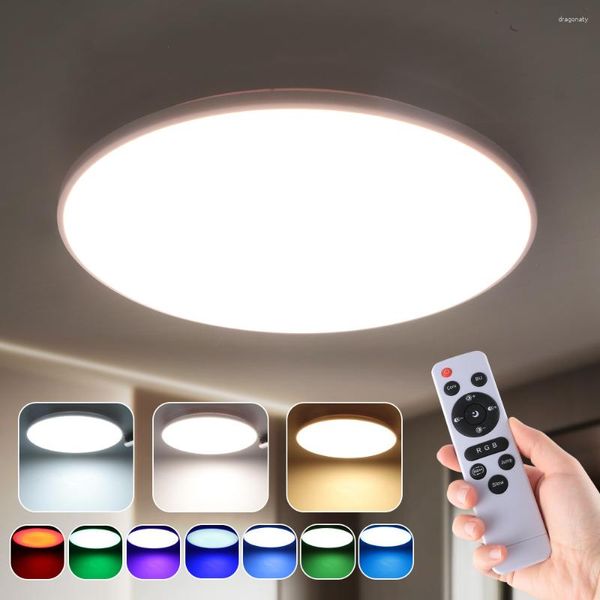 Tavan Işıkları Modern Basit RGB Renkli Atmosfer Lambası Uzaktan Kumanda Dimmabable Ev Oturma Odası Yatak Odası LED