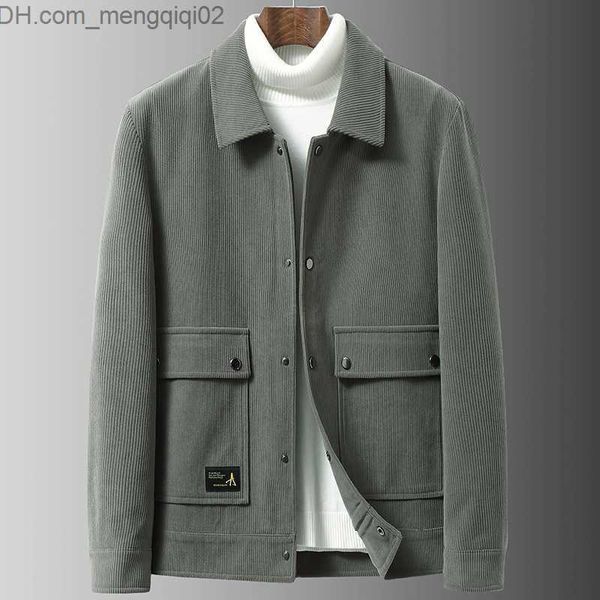 Giacche da uomo Vintage velluto a coste da uomo Bomber giacca antivento Mlassa a maniche lunghe marca di lusso Cappotto di lusso Korean Fashion Fashion Autunno Top Z230816