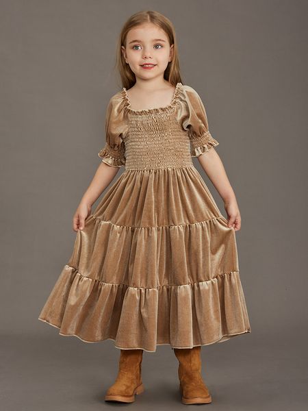 Mädchenkleider Prinzessin Girls Velvet Klassische Retro-Kleider Kleidung Baby Kinder Prinzessin Party Kleid Kinder Weihnachtskleidung für 4-12 Jahre 230815