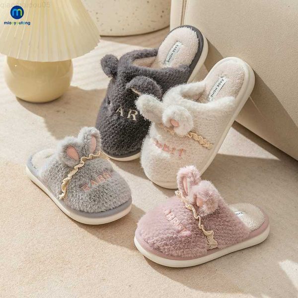 Scillatta per bambini Slipisti di cotone Girls ragazzi caldi inverno interno casa mamma papà scarpe pellicce per bambini slip soft sole miaoyoutong 230213 z230817