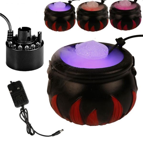 Altre forniture per feste di eventi Halloween Smoke Machine Fog Mist Maker Color Change Cauldron Forma US US UK Fogger Decorazione per le vacanze Prop 230815