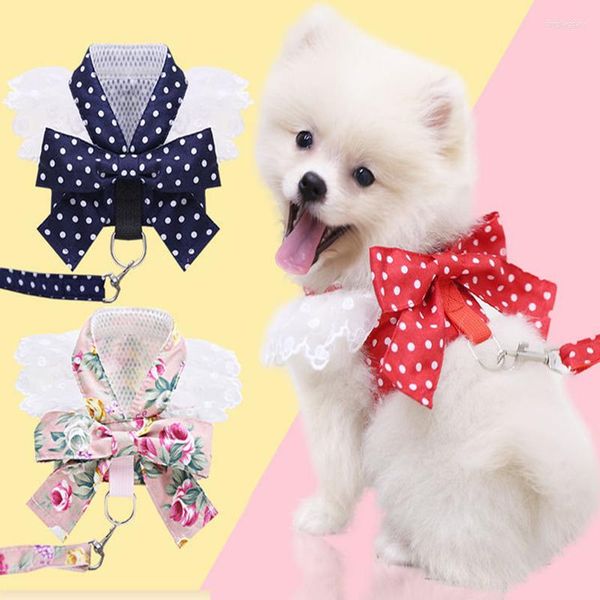Colarinho de cachorro vestido gravata borda chicote de trenôs para cães pequenos gatos de cachorro garotas de cachorro chihuahua yorkies roupas de estimação