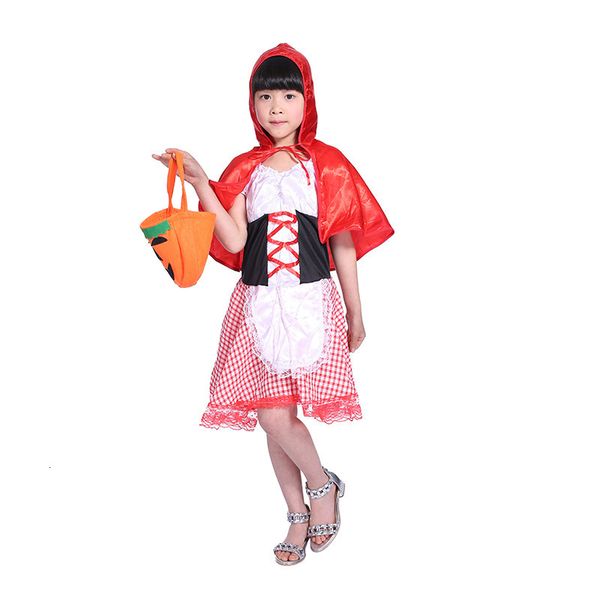 Besondere Anlässe Halloween Kids niedliche Kostüme Little Red Riding Hood Kostüm Cosplay Party -Outfit mit Schal für Grundkinder 230814