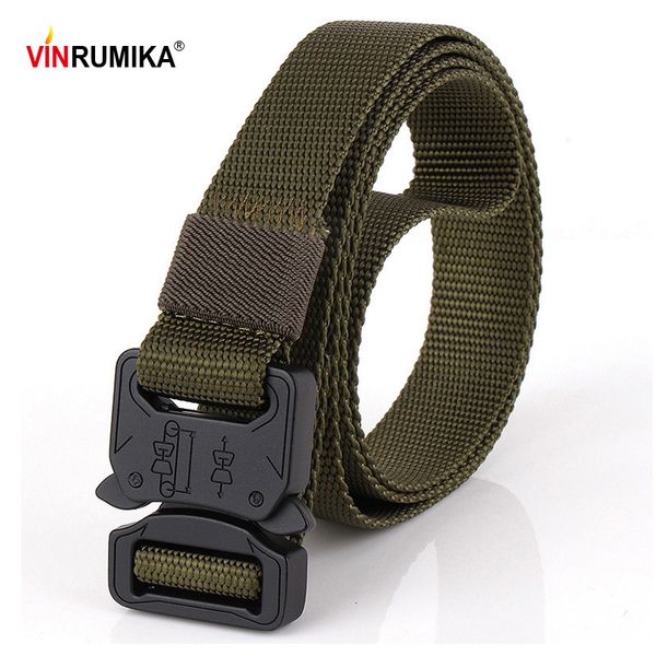 Altre accessori per la moda Cinture Swat Combat Sicurezza Knock Off Tactical Belt Men Equipment Military Duty Ru Us Man Army Metal Buckle Nylon Larghezza 25 cm 230814