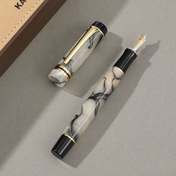 Фонтановые ручки Kaigelu 316 Акриловый фонтан Пен F Nib Blue Browne White Marble Amber Patter