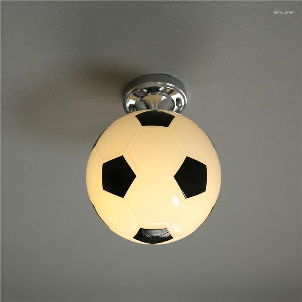 Luzes de teto Lustre de lustre de futebol Lâmpada de decoração para crianças de decoração de decoração de casa infantil LED