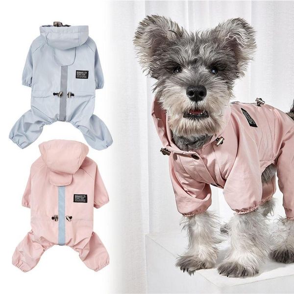 Hundekleidung Haustier Regenmantel reflektierende wasserdichte Welpen Regenjacke mit Kapuze stilvolle leichte Schutzkleidung für Katzen Hunde alle Größe