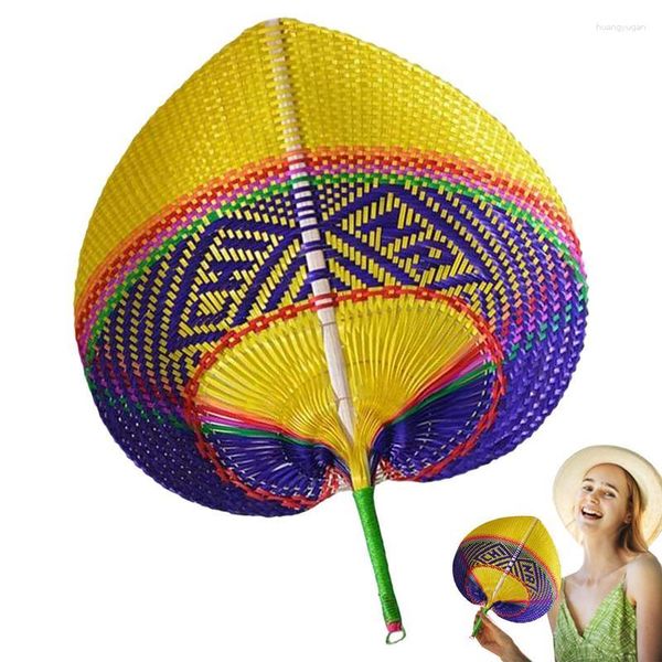 Dekorative Figuren Sommer ethnischer Stil Hand Fan Dance Herz Form Bambus Kühlung Antike Dame chinesische Geschenk Hochzeitsbevorzugungen und Geschenke Fans