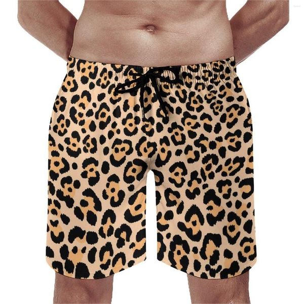Short shorts fosques de leopardo da cintura elástica de tamanho grande curto animal clássico animal impressão machos malestado qualidade