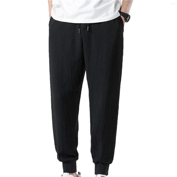 Pantaloni da uomo cinturino gambe gambe sottili pantaloni sportivi classici casual