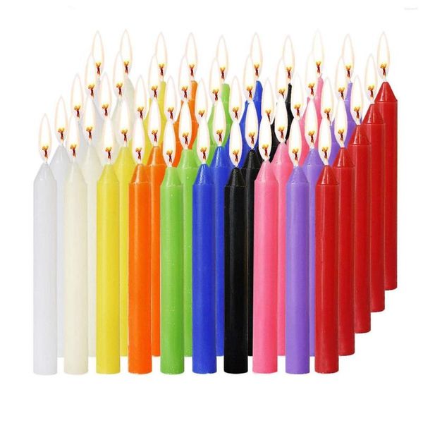 CANDOLE 100 pezzi da 100 pcs conici non profumati di compleanno colorato senza fumo per la decorazione natalizia del matrimonio Candela multicolore