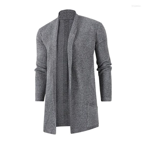 Jackets masculinos homens casuais Cardigan suéteres masculinos colares de cor sólidos colar