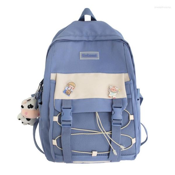 Backpack Mosaic Color Grid Multi Junior High School Girl Travel Bag