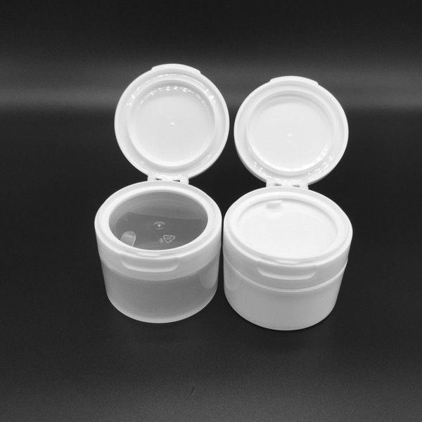 Tarro de maquillaje vacío de plástico blanco recargable de 4 oz 120 g/ml con tapa abatible interior Crema facial de viaje/loción/contenedor de almacenamiento de cosméticos PP Cieti