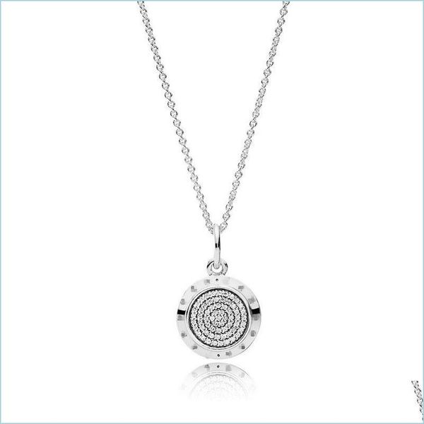 Colares pendentes 925 Colar de colar de assinatura de prata esterlina para Pandora CZ Diamante Cadeia de Diamo