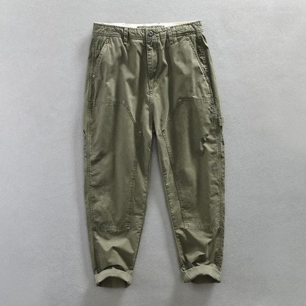 Pantaloni da uomo kaki harem for uomini 2023 primaverile maschio prue cotone oversize elastico pantaloni elastici smart casual quotidian cargo