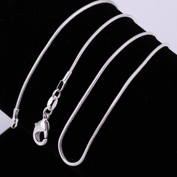 Gioielli altri accessori da 1 mm pollici 925 collana a catena serpente in argento sterling