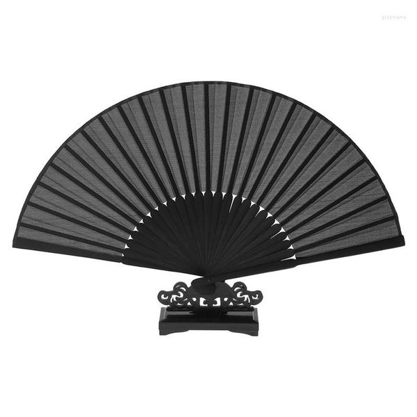 Figurine decorative 1pcs Vintage Bamboo pieghevole Fan Fan Dance Dance Dance Pocket Regali del matrimonio Decorazione per la casa Black Wachlarz